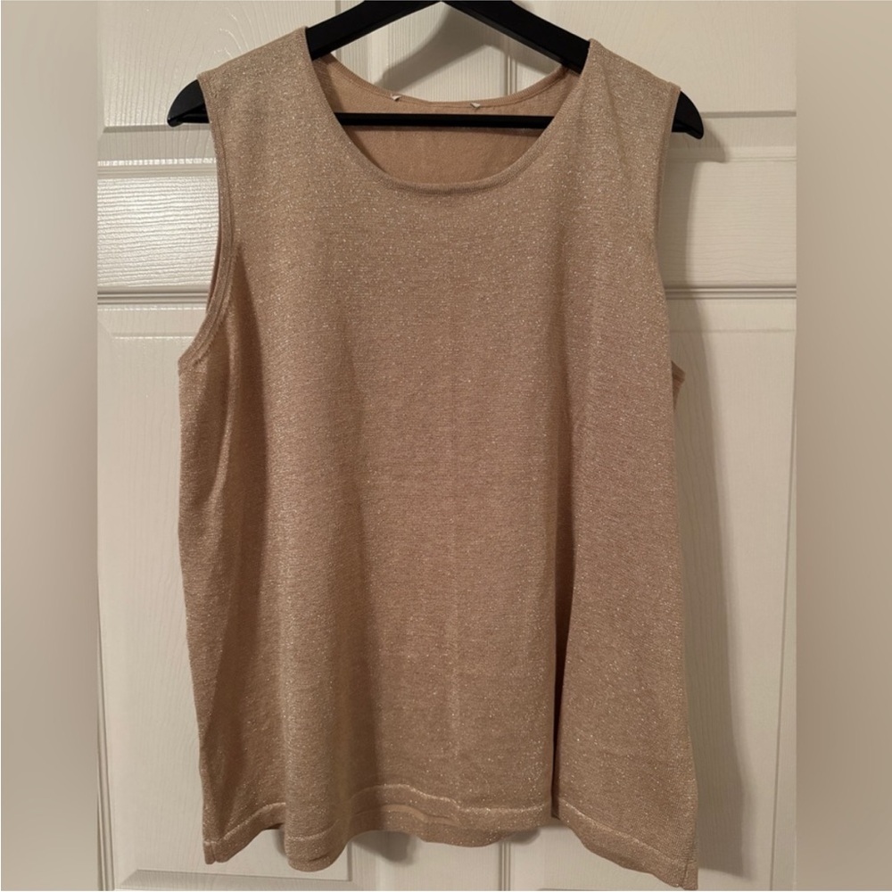 Women’s Shimmering Tan Sleeveless Tank Top Size XL